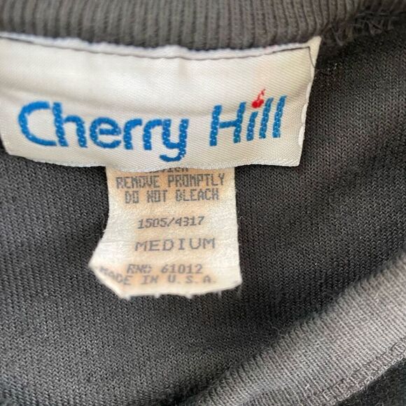 Vintage 80s Cherry Hill Abstract Velour Track Suit Sweatshirt Pants Set Black Bl - Picture 7 of 8